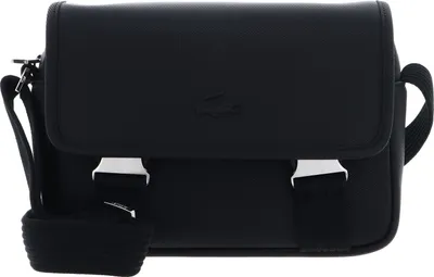 A black Lacoste bodybag is shown against a white background.
