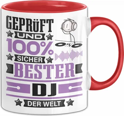Produktbild von DJ Geschenk Lustiger Spruch für DJ Geschenkidee Bester DJ Der Welt (Rot)