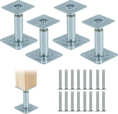 Produktbild von Pfostenträger höhenverstellbar 100-130 mm, 4 Stufen, verzinkter Stahl, für Zaun