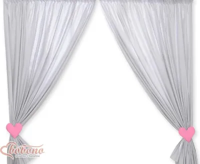 Produktbild von Set mit 2 Rollos für Kinder – Vitrage – Light – Permera mit Herzmuster in Grau und Rosa