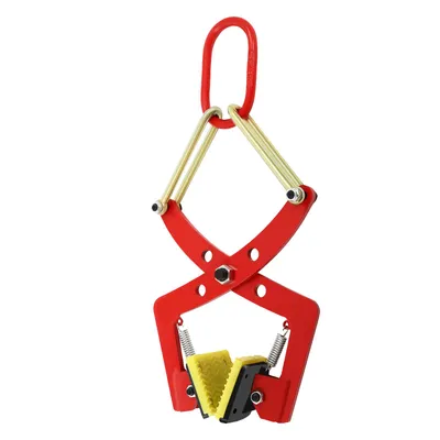 Imagen del producto de Abrazadera elevadora para palets, elevador para piedras, almohadillas antideslizantes, mecanismo de resorte robusto, color rojo