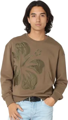 Produktbild von Desigul Herren Junio braun Sweatshirt mit Blume XL