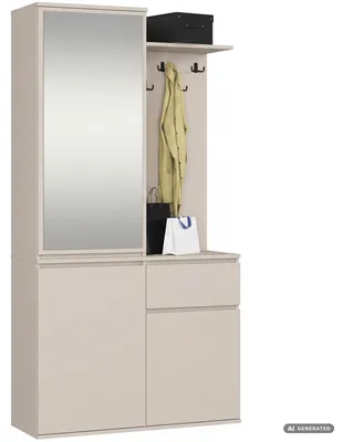 Produktbild von Garderobenmöbel ENTRO Kaschmir 95 cm mit Spiegel und Schuhschrank