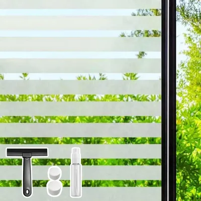 Productafbeelding van Raamfolie voor privacy en decoratie - Melkglaslook, zelfklevend (30x120 cm)
