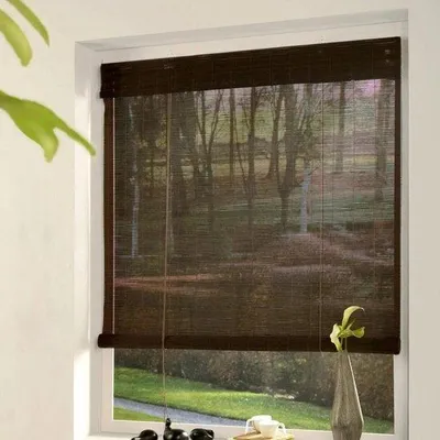 Produktbild von Bamboe fijne houtblokken voor binnen L 120 x H 180 cm - Holzblocke aus Bambus für Innenräume, L 120 x H 180 cm, Schokoladenbraun
