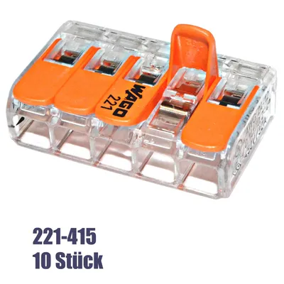Produktbild von Wago Compact Hebelklemme Anzahl Leiter: 5, 0,14 - 4 mm², 10 Stück