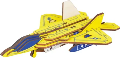 Imagen del producto de Woodcraft: Puzzle de madera 3D, avión de combate F-22 Raptor