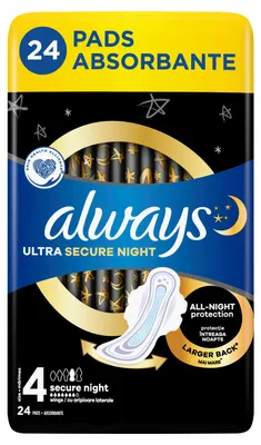 Obrázok produktu pre Always, Podpaski Ultra Secure Night, 24 sztuki
