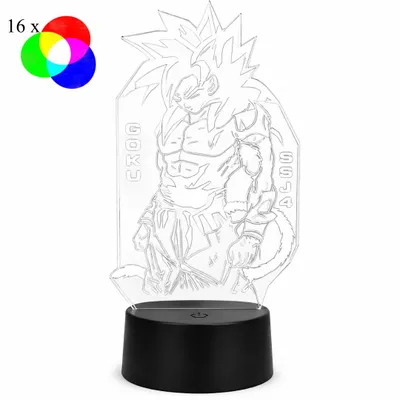 Productafbeelding van Goku 3D LED-lamp, 16 kleuren, met afstandsbediening - Gaming decoratie