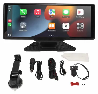 Obrázok produktu pre 10,26-palcový HD IPS dotykový displej do auta s bezdrôtovým pripojením, podporou CarPlay a Android Auto, multimediálny prehrávač do nákladných vozidiel bez pamäťovej karty