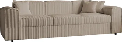 Produktbild von MIRJAN24 Schlafsofa Santos Cord, Polstersofa mit Schlaffunktion, Polsterlehnen fest montiert, Kissen-Set (Farbe: Poso 02)