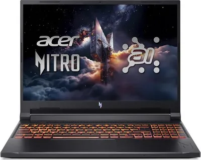 Immagine prodotto di Acer Nitro V 16 AI ANV16-42 - AMD Ryzen 7 260 / 3,8 GHz - ESHELL - GeForce RTX 5060 - 16 GB di RAM - 1,024 TB SSD NVMe - 40,6 cm (16") IPS 1920 x 1200 @ 180 Hz - Wi-Fi 6E, Bluetooth - Schiefer schwarz - kbd: Deutsch