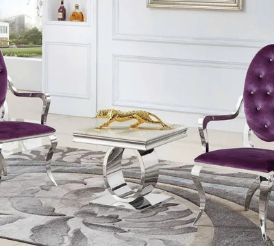 Image de Table basse Design Style Argent Table Salon Meubles modernes Acier inoxydable