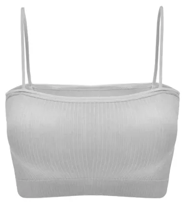 Zdjęcie produktu dla Bralet damski wykonany w 100% z bawełny, bez fiszbina, z podwójnymi, cienkimi ramiączkami