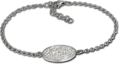Produktbild von Amello Armband Damen Oval Edelstahl weiß Schmuck D2ESAS01W