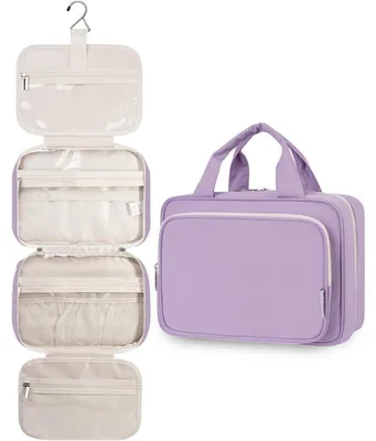 Immagine prodotto di Borsa da toilette da appendere, borsa da viaggio per donna, borsa da bagno grande, beauty case grande, color lilla