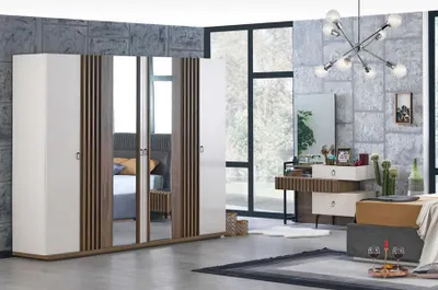 Produktbild von Schlafzimmer Kleiderschrank + Kommode Schrank Set Sideboard Kommoden 2tlg