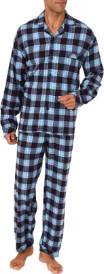 Produktbild von Herren Flanell Pyjama Schlafanzug zum durchknöpfen - auch in Übergrössen 281 101 95 651 ; marine , 68