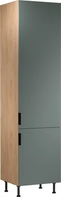 Produktbild von Küche Hochschrank 60 cm Küchenblock küchenmöbel, Sorento D60T AX Grün/Sonoma Eiche