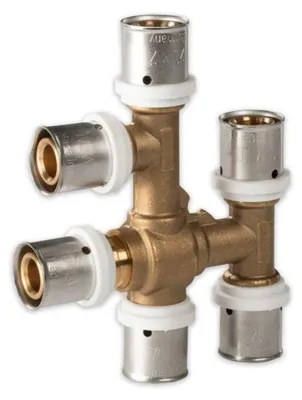 Produktbild von Selfio-Press Aluverbund Pressfitting T-Stück kreuzungsfrei 20 x 2 - 20 x 2 - 20 x 2 mm TH + U Kontur DVGW