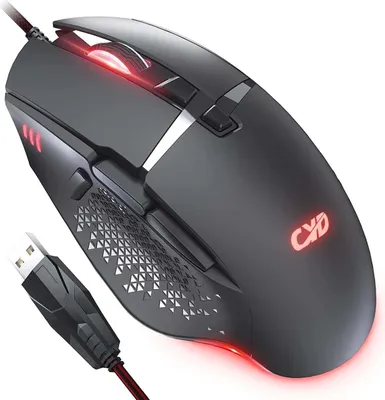 Zdjęcie produktu dla Mysz optyczna przewodowa USB, przenośna, do gier, z podświetleniem RGB, kompatybilna z komputerami PC i laptopami