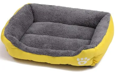 Productafbeelding van Hondenbed, rechthoekig, geel, maat S, 43 x 32 cm, zacht en comfortabel, geschikt voor honden en katten