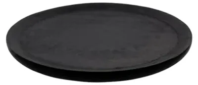 Produktbild von Runder Platzteller aus Mangoholz mit erhöhtem Rand, 26 cm, Schwarz