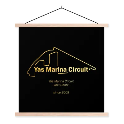 Produktbild von MuchoWow® Textilposter Abu Dhabi - F1 - Rennstrecke 40x40 cm mit holzfarbenen Rahmen - Posterleiste