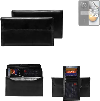 Produktbild von K-S-Trade Handy Hülle kompatibel mit Realme 11 Pro+ Schutz Hülle Tasche Schutz Case Handytasche Kunstleder schwarz, 1x