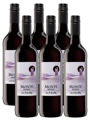 Produktbild von Monte Rosso Italia Rotwein, süß und fruchtig, 6 x 0,75l