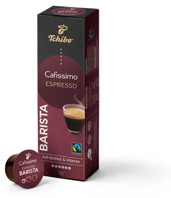 Zdjęcie produktu dla Kapsułki z kawą Tchibo Cafissimo Espresso Barista, 10 sztuk, zrównoważony i sprawiedliwy handel, najwyższa jakość