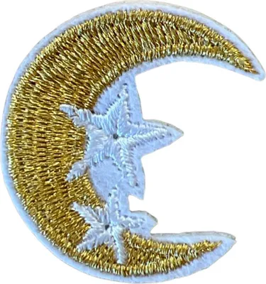 Produktbild von Mond-Stern-Emblem-Aufnäher zum Aufbügeln