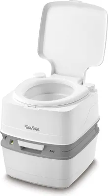 Produktbild von Famanu Porta Potti Chemietoilette - Tragbar, 15 Liter, 43x39x42 cm, Weiß-Grau