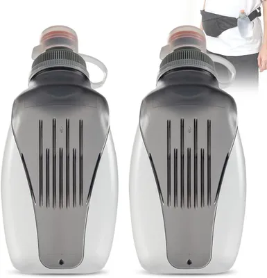 Produktbild von 2er Pack Sportflasche 250 ml, BPA-frei, leicht, wasserdicht, mit Clip, zum Laufen