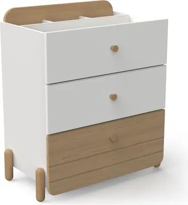 Produktbild von Schubkastenkommode >EDAJ< in weiß  - 72,8x81,6x40,9cm (BxHxT)