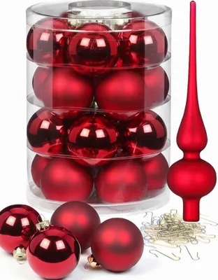 Produktbild von Weihnachtskugeln 20 Kugeln mit Spitze Ochsenblut