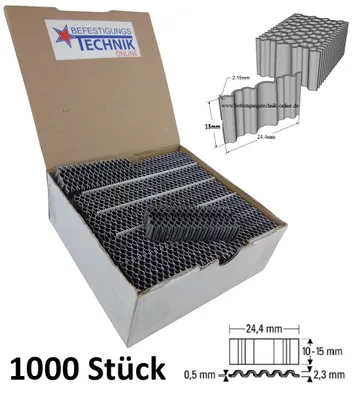 Produktbild von Wellennägel WN10BK 25x10mm für Wellennagler Bostitch CF15-1-E Prebena Tjep CO-15 WN 25 1,0M K