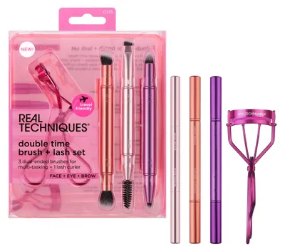 Immagine prodotto di Set da 4 pezzi Real Techniques Double Time Brush + Lash, pennelli per il trucco degli occhi a doppia punta