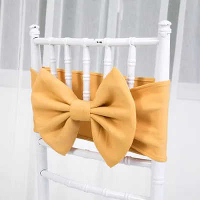 10er-Pack elastische Stuhlschleifen aus Spandex, 15x35 cm, gelb