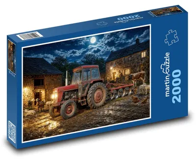 Obrázok produktu pre Puzzle 2000 Traktor na farme v noci - martinpuzzle