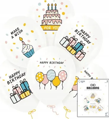 Immagine prodotto di Set Di Palloncini Con Stampa Di Compleanno Decorazione Di Compleanno Heppy