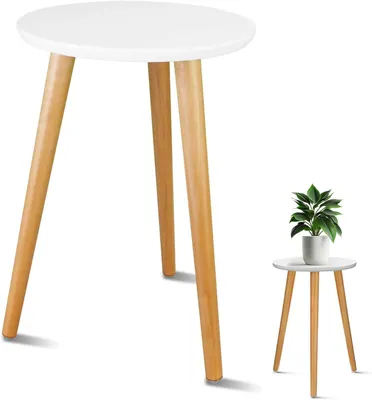 Imagen del producto de Soporte para plantas de madera, redondo, estable, apto para diferentes tamaños de macetas, ideal para salones y balcones