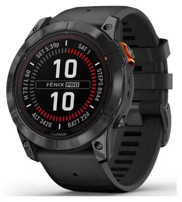 Produktbild von Garmin Fenix 7X Pro - S30852-H2751-B113 - Solar Edition - 51 mm - Schiefergrau - Sportuhr mit Band - Silikon