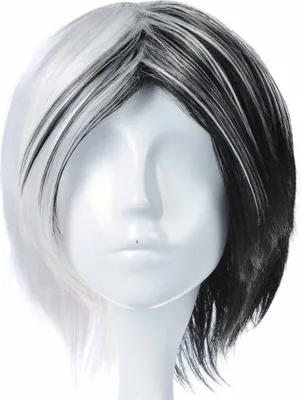 Produktbild von Cosplay Perücke im Monokuma Look für Danganronpa Fans | Schwarz - Weiß