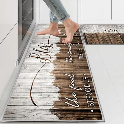 Immagine prodotto di Set di 2 tappetini per cucina, lavabili, antiscivolo, dimensioni 43x150 cm + 43x75 cm