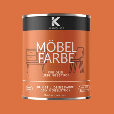 Produktbild von Kenzopaints 750ml Möbelfarbe Möbellack - Sanddorn aus Island