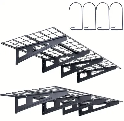 Obrázok produktu pre Nástenné police do garáže - Nástenný regál - Nástenná doska - Úložná doska - Regál - 2 kusy, 182,88 x 60,96 cm
