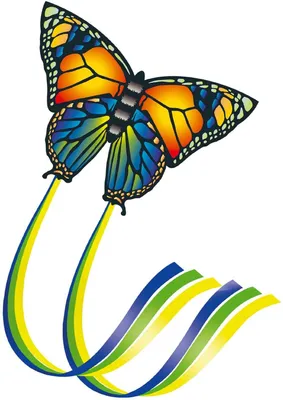 Produktbild von Paul Günther 1151 - Einleinerdrachen Butterfly, farbenprächtiger Drachen aus hochwertigem Polyester und Fiberglasstäben, mit Wickelgriff und Schnur, ca. 95 x 63 cm groß