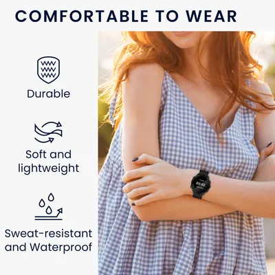Produktbild von kwmobile Ersatzarmband geflochten kompatibel mit Garmin Forerunner 55 Armband - geflochtenes Smartwatch Band aus Silikon - Schwarz