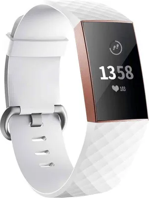 Image de Jumada - Bracelet pour montre - Compatible avec Fitbit Charge 3 et 4 - Blanc - Taille S/M